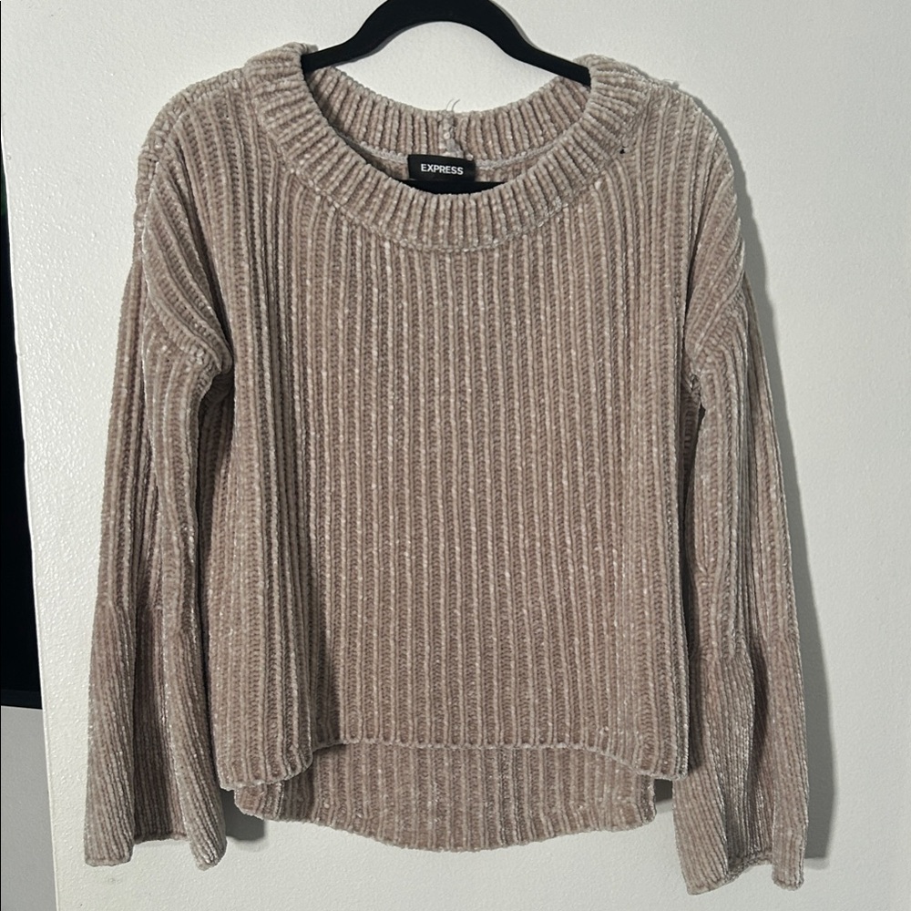 Express Women's Ribbed Beige Sweater